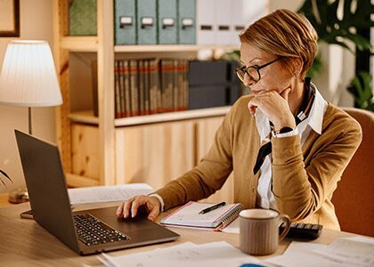 woman working in office