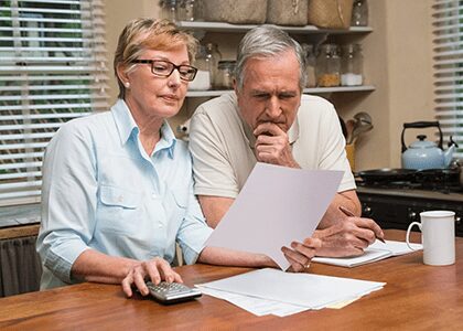 Couple working on budget