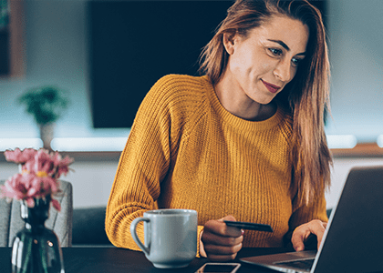 Woman buying online