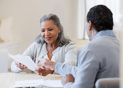 Woman meeting with CPA